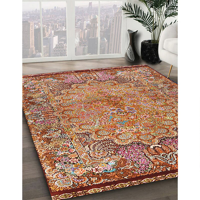Traditional Sandy Brown Persian Rug in Family Room, tr4826