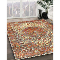 Traditional Mahogany Brown Medallion Rug, tr4827