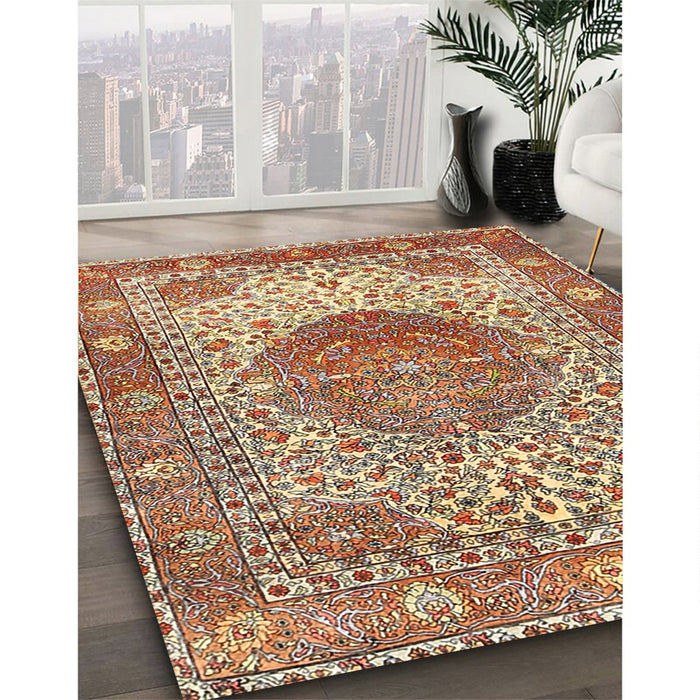 Machine Washable Traditional Mahogany Brown Rug in a Family Room, wshtr4827