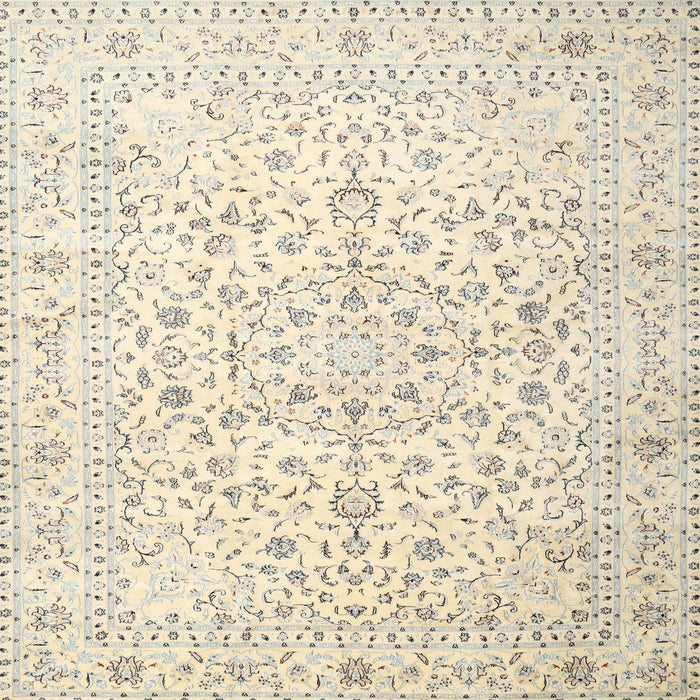 Square Traditional Tan Brown Medallion Rug, tr4830