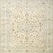 Square Traditional Tan Brown Medallion Rug, tr4830