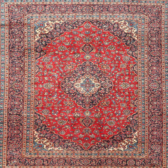 Square Traditional Camel Brown Medallion Rug, tr4833
