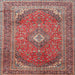 Square Traditional Camel Brown Medallion Rug, tr4833