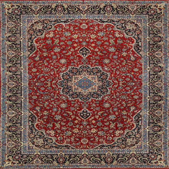 Round Machine Washable Traditional Deep Red Rug, wshtr483