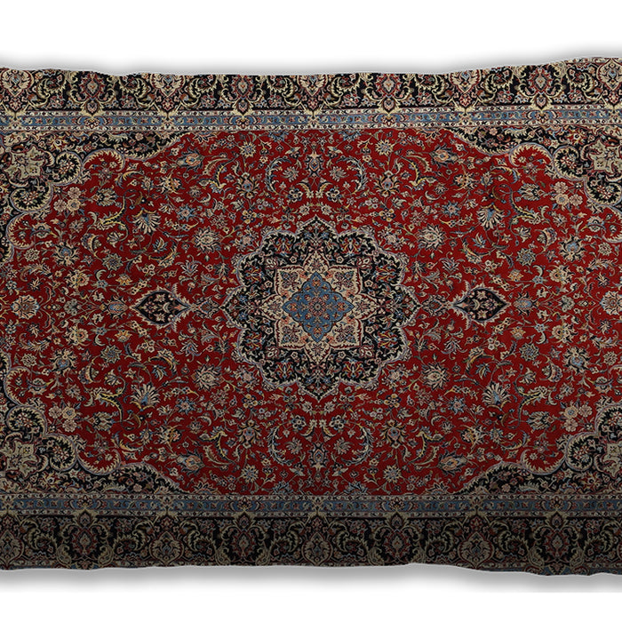Traditional Classic Rectangular Deep Red Lumbar Throw Pillow, 13 inch by 19 inch, lbtr483