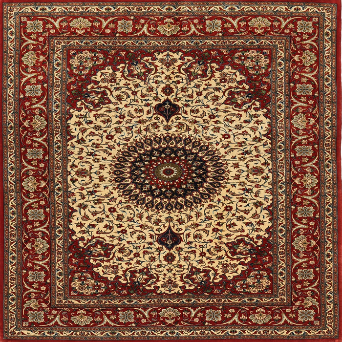 Round Machine Washable Traditional Peru Brown Rug, wshtr485