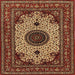 Round Machine Washable Traditional Peru Brown Rug, wshtr485