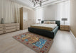 Traditional Brown Animal Rug in a Bedroom, tr488