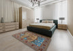 Machine Washable Traditional Brown Rug in a Bedroom, wshtr488