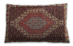 Traditional Classic Rectangular Dark Almond Brown Lumbar Throw Pillow, 13 inch by 19 inch, lbtr492