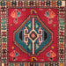 Square Traditional Dark Almond Brown Persian Rug, tr493