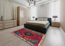 Traditional Red Persian Rug in a Bedroom, tr494