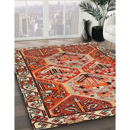 Machine Washable Traditional Sand Brown Rug in a Family Room, wshtr495