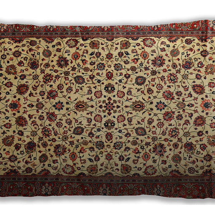Traditional Classic Rectangular Saffron Red Lumbar Throw Pillow, 13 inch by 19 inch, lbtr496