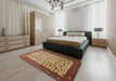 Traditional Saffron Red Persian Rug in a Bedroom, tr496