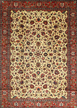 Machine Washable Traditional Saffron Red Rug, wshtr496