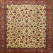 Square Traditional Saffron Red Persian Rug, tr496