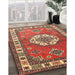 Traditional Brown Medallion Rug in Family Room, tr498