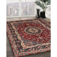 Traditional Orange Salmon Pink Medallion Rug, tr499