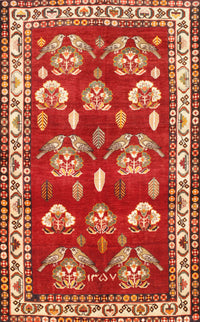 Machine Washable Traditional Red Rug, wshtr4