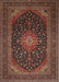 Traditional Dark Scarlet Red Medallion Rug, tr500