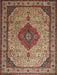 Traditional Brownish Green Medallion Rug, tr502