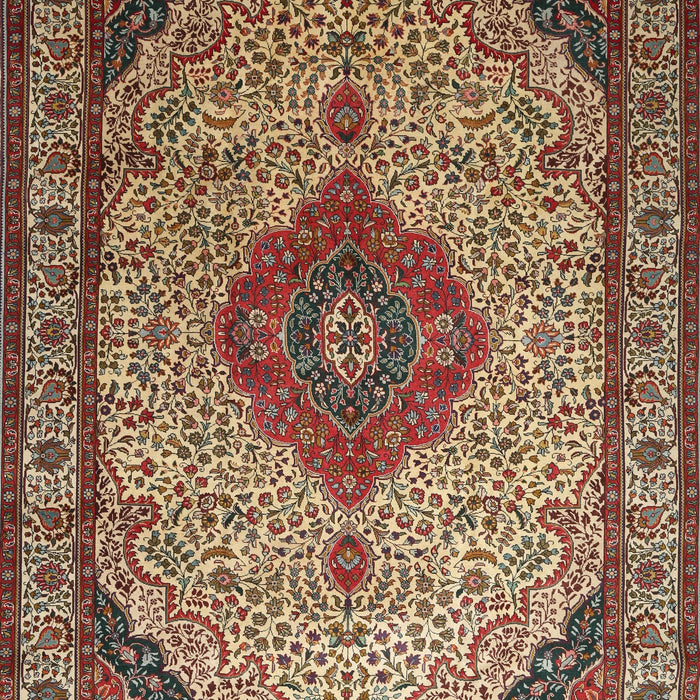 Traditional Brownish Green Medallion Rug, tr502