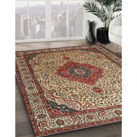 Traditional Brownish Green Medallion Rug, tr502