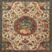 Square Traditional Sangria Brown Animal Rug, tr503