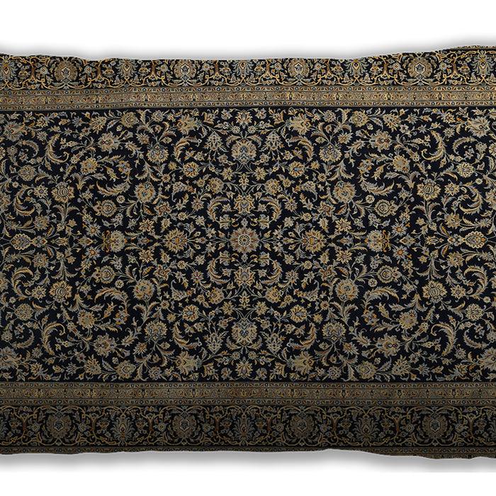 Traditional Classic Rectangular Midnight Gary Lumbar Throw Pillow, 13 inch by 19 inch, lbtr504