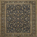 Square Traditional Mid Gray Persian Rug, tr504