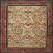 Square Traditional Metallic Gold Persian Rug, tr505