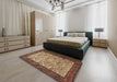 Machine Washable Traditional Metallic Gold Rug in a Bedroom, wshtr505