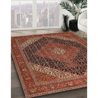 Traditional Saffron Red Medallion Rug, tr506