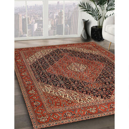 Machine Washable Traditional Saffron Red Rug in a Family Room, wshtr506