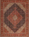 Machine Washable Traditional Saffron Red Rug, wshtr506