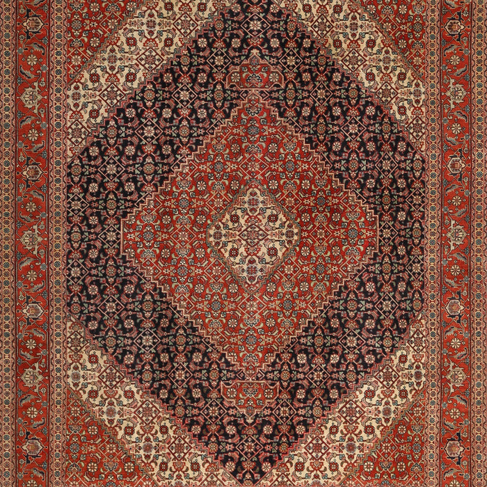 Machine Washable Traditional Saffron Red Rug, wshtr506