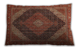 Traditional Classic Rectangular Saffron Red Lumbar Throw Pillow, 13 inch by 19 inch, lbtr506