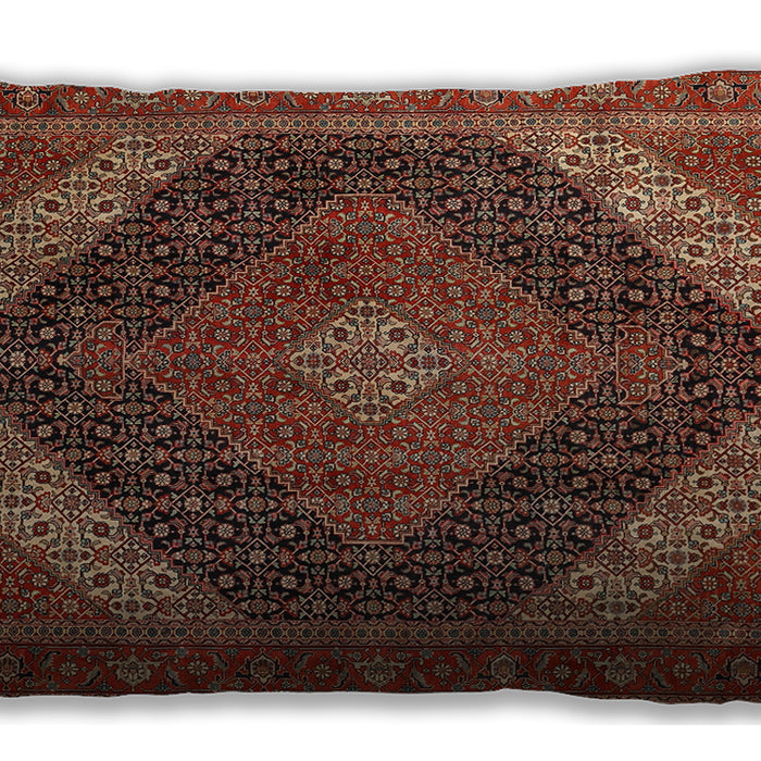 Traditional Classic Rectangular Saffron Red Lumbar Throw Pillow, 13 inch by 19 inch, lbtr506