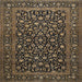 Square Traditional Orange Brown Persian Rug, tr507