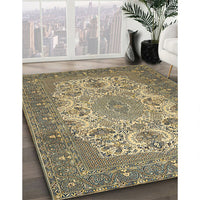 Traditional Dark Brown Medallion Rug, tr508