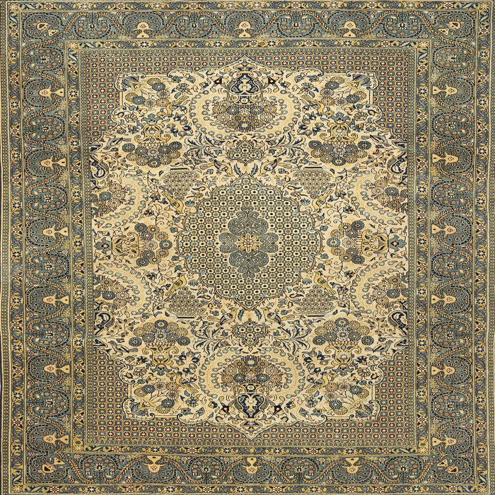 Square Traditional Dark Brown Medallion Rug, tr508