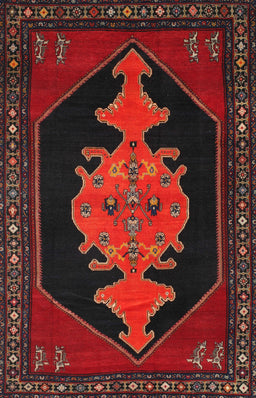 Machine Washable Traditional Dark Brown Rug, wshtr50