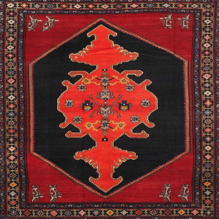 Square Traditional Dark Brown Persian Rug, tr50