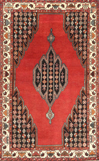 Machine Washable Traditional Orange Salmon Pink Rug, wshtr510