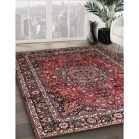 Traditional Orange Salmon Pink Medallion Rug, tr512