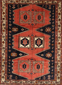 Machine Washable Traditional Saffron Red Rug, wshtr513