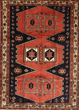 Machine Washable Traditional Saffron Red Rug, wshtr513