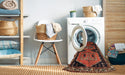 Machine Washable Traditional Saffron Red Rug in a Washing Machine, wshtr513