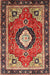 Machine Washable Traditional Saffron Red Rug, wshtr514